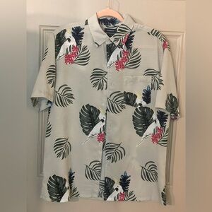 Croft & Barrow Bohemian Button Up Sulphur-Crested Cockatoo Print